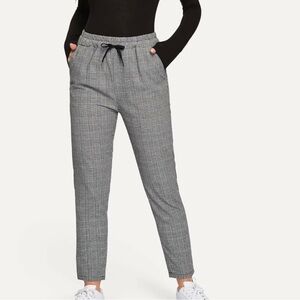 NEW-Plaid Drawstring Ankle Pants Size 12